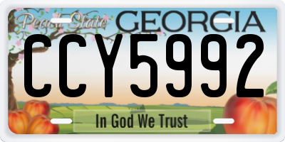 GA license plate CCY5992