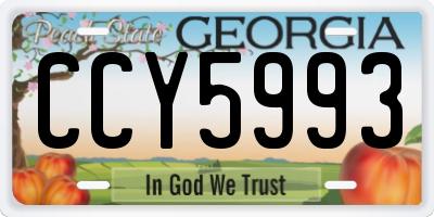 GA license plate CCY5993