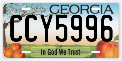 GA license plate CCY5996