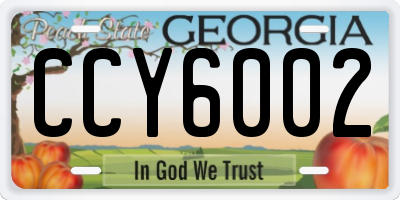 GA license plate CCY6002