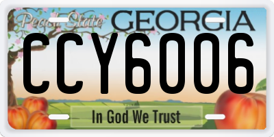 GA license plate CCY6006