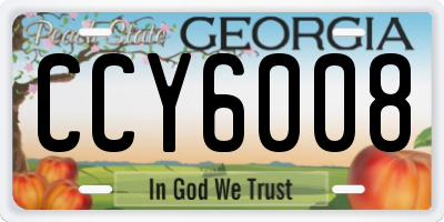 GA license plate CCY6008