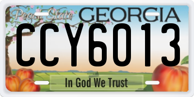 GA license plate CCY6013