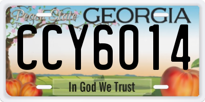 GA license plate CCY6014