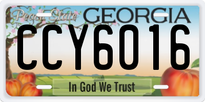 GA license plate CCY6016