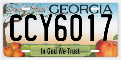 GA license plate CCY6017