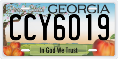GA license plate CCY6019