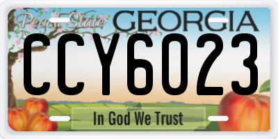 GA license plate CCY6023
