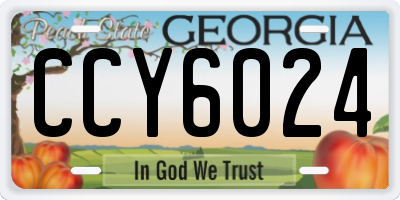 GA license plate CCY6024