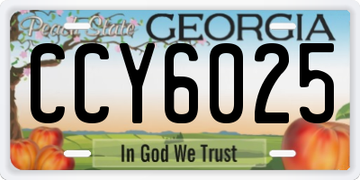 GA license plate CCY6025