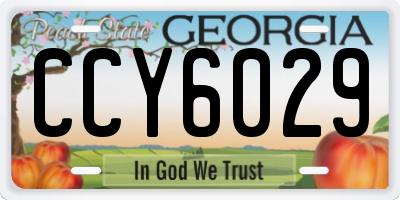 GA license plate CCY6029