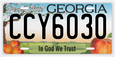 GA license plate CCY6030