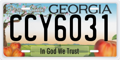 GA license plate CCY6031