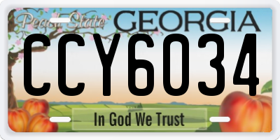 GA license plate CCY6034
