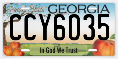 GA license plate CCY6035