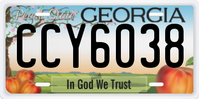 GA license plate CCY6038