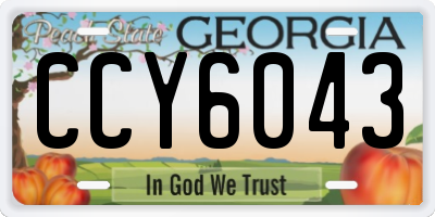 GA license plate CCY6043