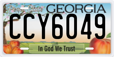 GA license plate CCY6049