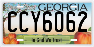 GA license plate CCY6062