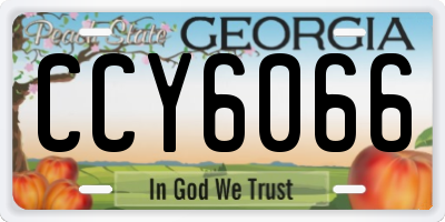 GA license plate CCY6066
