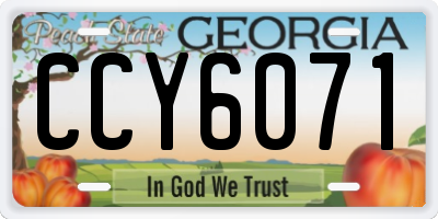 GA license plate CCY6071