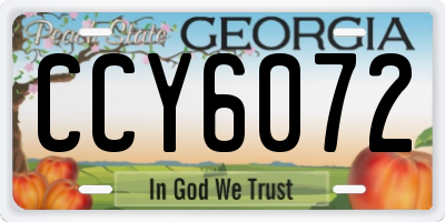 GA license plate CCY6072