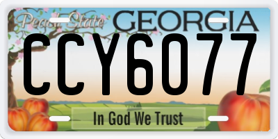GA license plate CCY6077