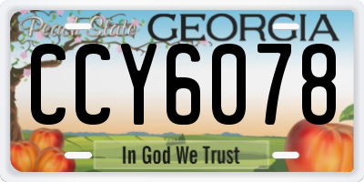 GA license plate CCY6078