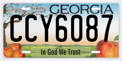 GA license plate CCY6087