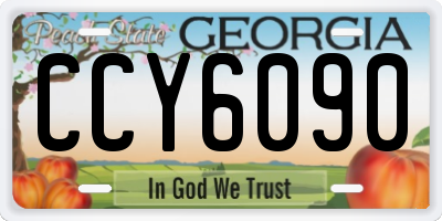 GA license plate CCY6090