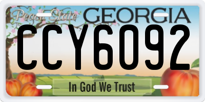 GA license plate CCY6092