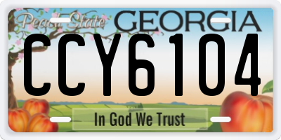 GA license plate CCY6104