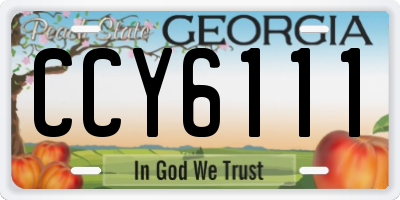 GA license plate CCY6111
