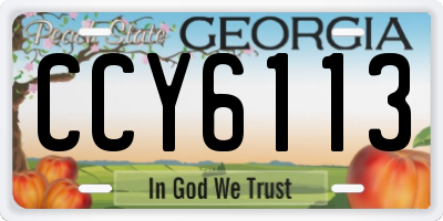 GA license plate CCY6113