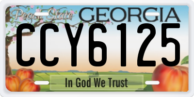 GA license plate CCY6125