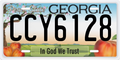 GA license plate CCY6128