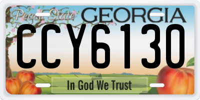 GA license plate CCY6130