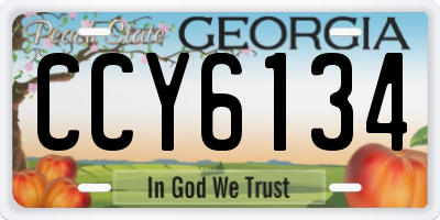 GA license plate CCY6134