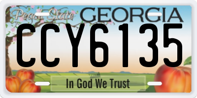 GA license plate CCY6135