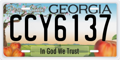 GA license plate CCY6137