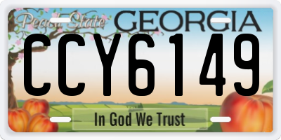 GA license plate CCY6149