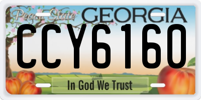GA license plate CCY6160