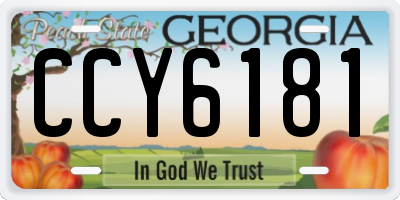 GA license plate CCY6181