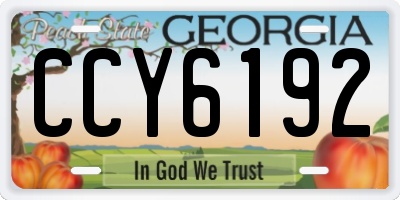 GA license plate CCY6192