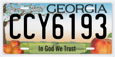 GA license plate CCY6193