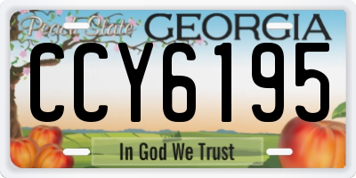GA license plate CCY6195