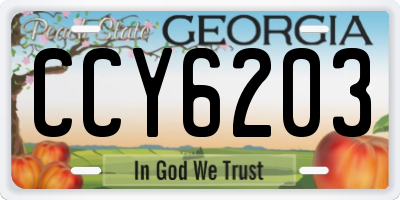 GA license plate CCY6203