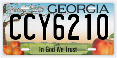 GA license plate CCY6210