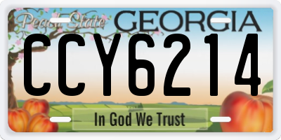 GA license plate CCY6214