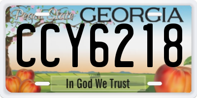 GA license plate CCY6218